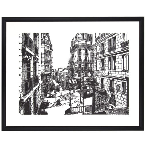 Paris: Rue Lamarck - Tlatchene, 50 x 40 cm / linorytová grafika