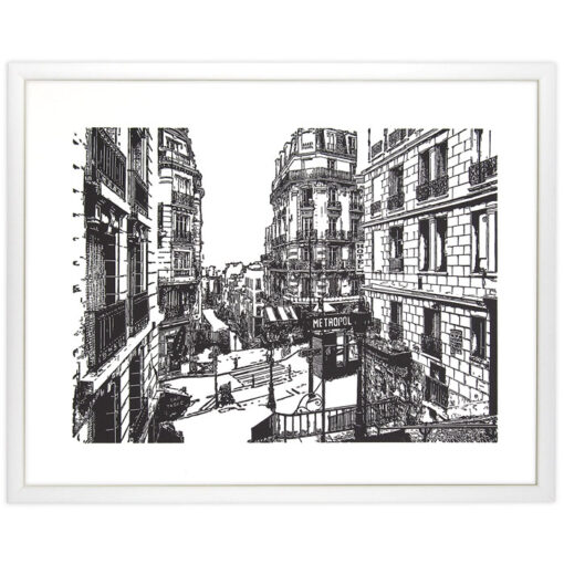 Paris: Rue Lamarck - Tlatchene, 50 x 40 cm / linorytová grafika
