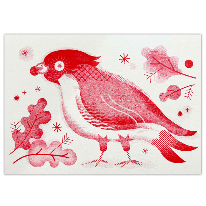 Vtáčik - Lucia Žatkuliaková / riso pohľadnica