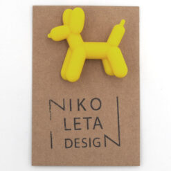 Balónik pes, žltý - Nikoleta Design / brošňa