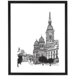 Bratislava Synagóga (historicky pohľad) - Tlatchene, 50 x 40 cm / linorytová grafika