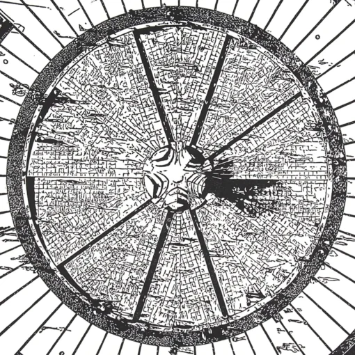 Gottko fontána (pohľad z hora) - Tlatchene, 50 x 40 cm / linorytová grafika