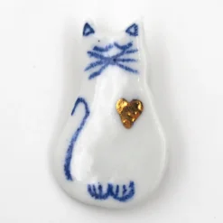 Mačka #20 - Studio Elave / porcelánová brošňa