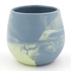 Tea šálka, modrá, svetlo zelená #2 - Javorskí Ateliér / pohár