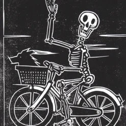 Smrť žije: Bicykel - Marek Cina / linoryt grafika