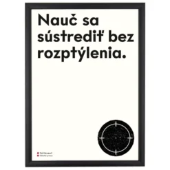 Nauč sa sústrediť bez rozptýlenia - Poustr / letterpress grafika