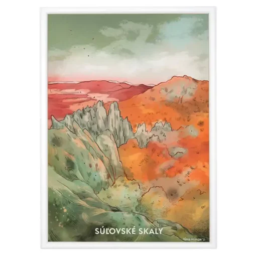 Súľovské skaly - Poustr / sieťotlač grafika