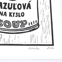 Kandel, fazuľová na kyslo - Saturejka / linorytová grafika