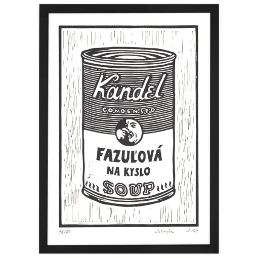 Kandel, fazuľová na kyslo - Saturejka / linorytová grafika