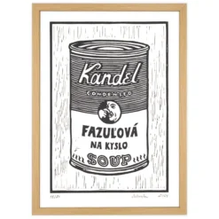 Kandel, fazuľová na kyslo - Saturejka / linorytová grafika