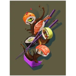 Sushi - Špendlo / giclée print