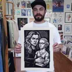 To je moje! – prcART, A3 / linorytová grafika